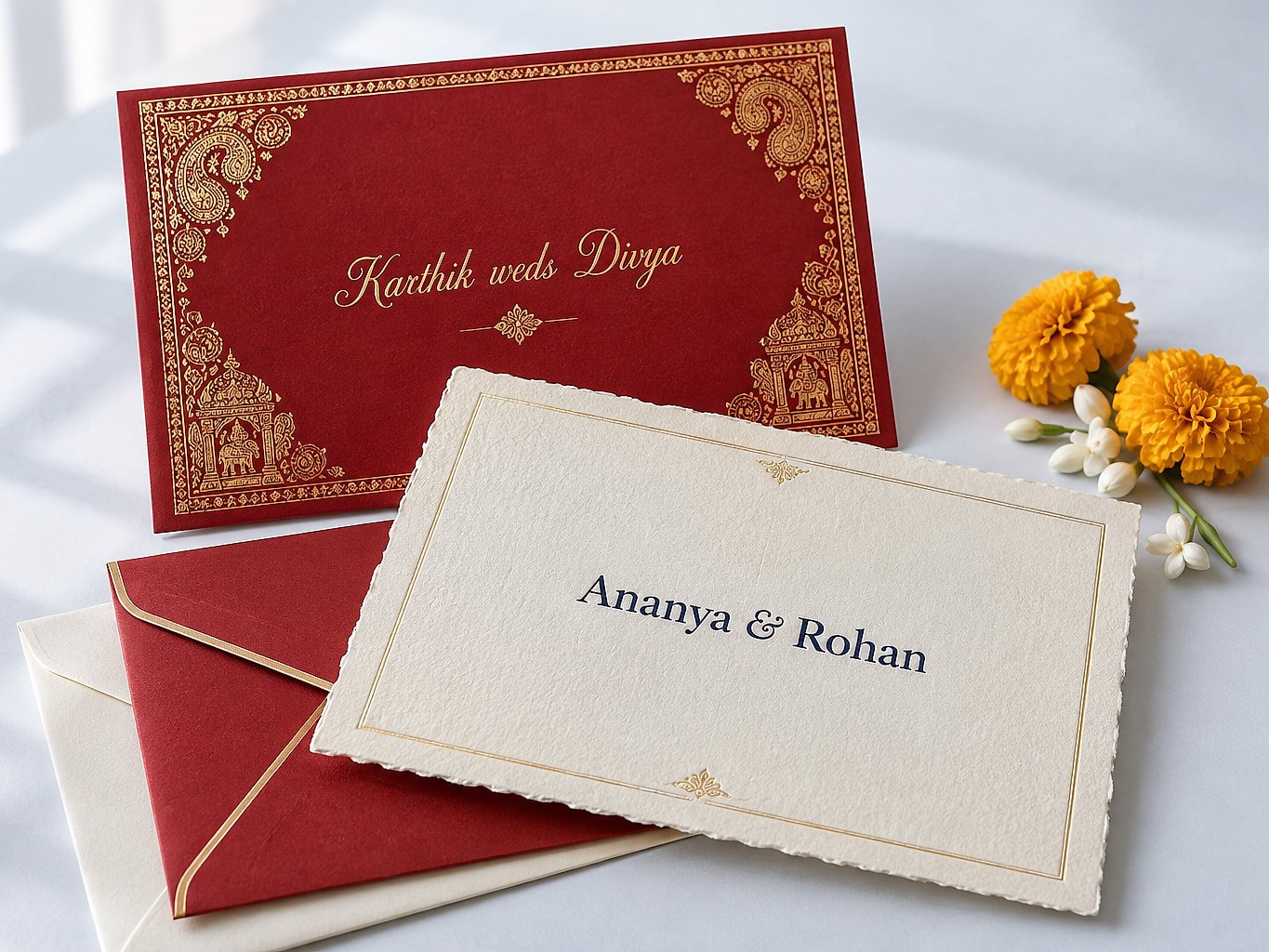 Printed wedding invitation cards