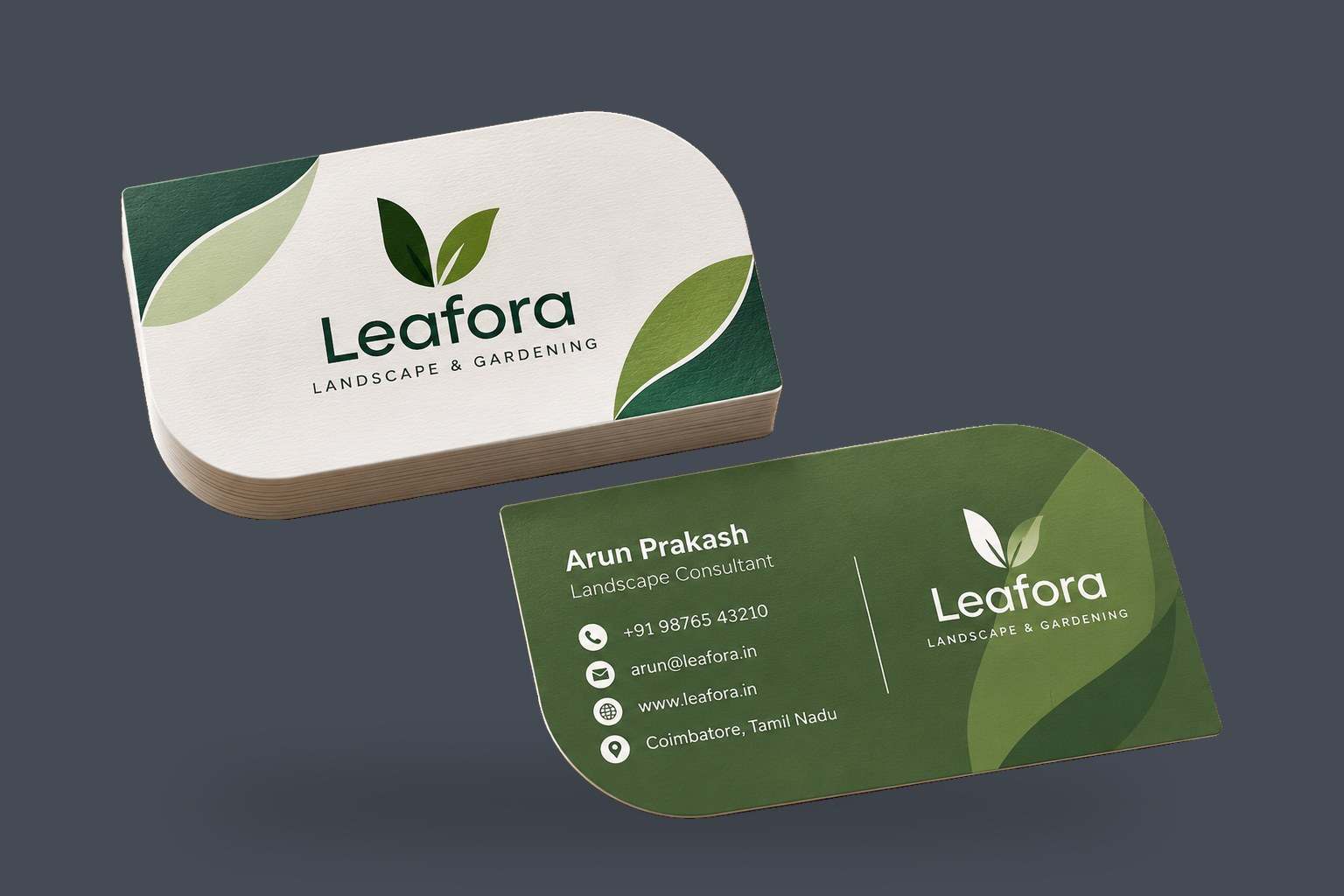 Leaf Shape Visiting Cards
