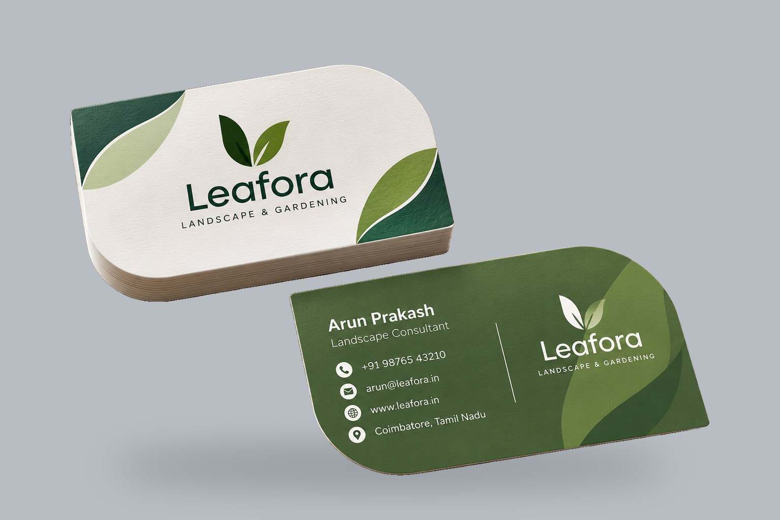 Leaf Shape Visiting Cards